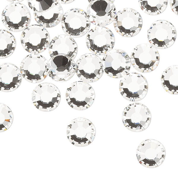 Flat back, Dance With Me™ crystal rhinestone, crystal clear, foil back, 7.07-7.27mm rose, SS34. Sold per pkg of 144 (1 gross). image number 0