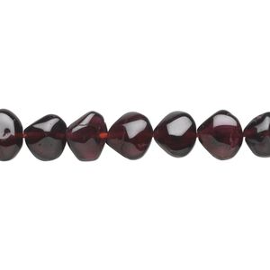 Garnet 1pkg1, hand-cut puffed teardrop bead 15.5-16 inch 7mm