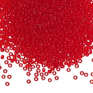 Seed bead, Preciosa Ornela Czech glass, pkg/500g, #11 rocaille, transparent red, (90070).