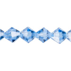 Bead 1pk transparent light blue, Celestial Crystal® 10mm bicone 8 inch