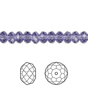 Bead 12pk tanzanite, Crystal Passions® 6x4mm rondelle 5040