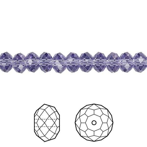 Bead 12pk tanzanite, Crystal Passions® 6x4mm rondelle 5040 image number 0