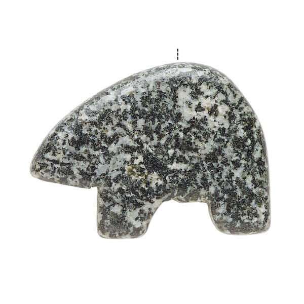 Spotted jasper 1pkg1, half-drilled Zuni-style bear focal natural, 28x21mm-33x26mm image number 1