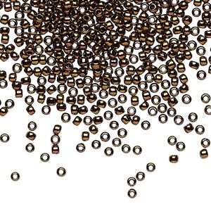 Seed bead, TOHO BEADS®, glass, pkg/50g, #11 round, opaque Olympic bronze (TR-11-224).