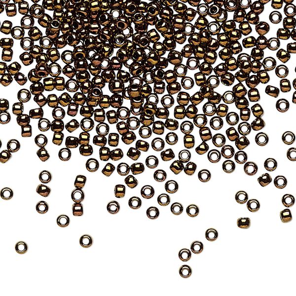 Seed bead, TOHO BEADS®, glass, pkg/50g, #11 round, opaque Olympic bronze (TR-11-224). image number 0