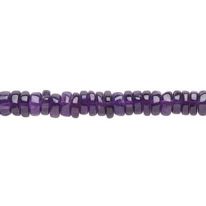 Amethyst 1pkg1, hand-cut rondelle bead natural 8 inch 4x1mm-6x2mm