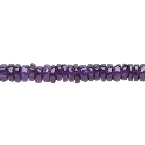 Amethyst 1pkg1, hand-cut rondelle bead natural 8 inch 4x1mm-6x2mm image number 0