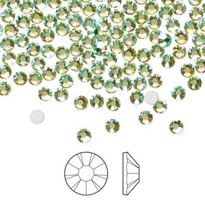 Flat back 1440pk limecicle AB foil back, Preciosa MAXIMA Czech crystal rhinestone 3-3.2mm chaton rose round SS12