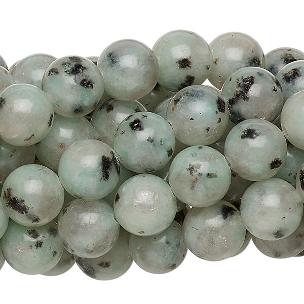 Bead, sesame jasper (natural), 8mm round, C grade, Mohs hardness 6-1/2 to 7. Sold per pkg of (10) 15-1/2" to 16" strands. image number 0