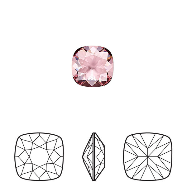 Fancy stone 2pk crystal antique pink, Crystal Passions® 10mm cushion 4470 image number 0