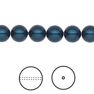 Pearl 250pk petrol, Swarovski® 8mm round 5810