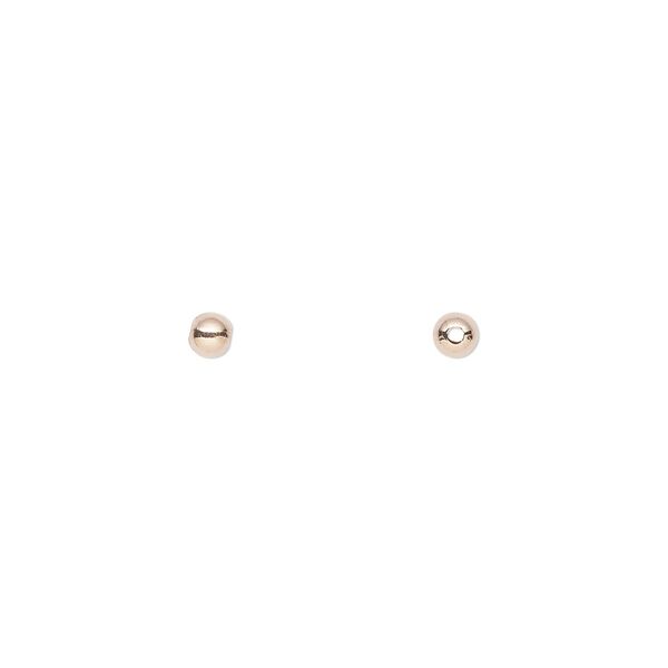 Bead, 14Kt rose gold-filled, 3mm seamless round. Sold per pkg of 100. image number 0