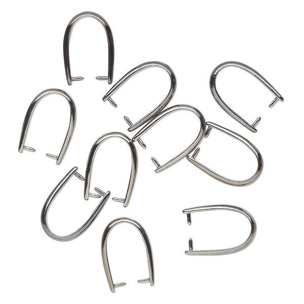 Bail, gunmetal-finished "pewter" (zinc-based alloy), 20x4mm ice-pick with 16mm grip length. Sold per pkg of 10. image number 0