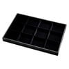 Display tray, leatherette and velveteen, black, 13-3/4 x 1-1/4 x 9-1/2 inches with 12-compartment insert. Sold individually. image number 0