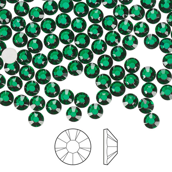 Flat back 1440pk emerald foil back, Preciosa MAXIMA Czech crystal rhinestone 3.8-4mm chaton rose round SS16 image number 0