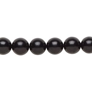 Jet 1pkg1, round bead natural 15.5-16 inch 8mm