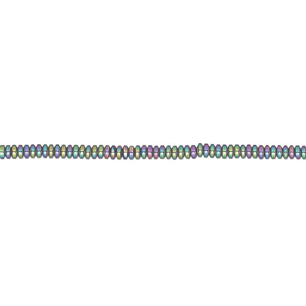 Bead, Hemalyke™ (manmade), rainbow, 2x1mm rondelle. Sold per 16-inch strand. image number 0