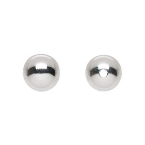 Bead, sterling silver, 11mm seamless round. Sold per pkg of 10.