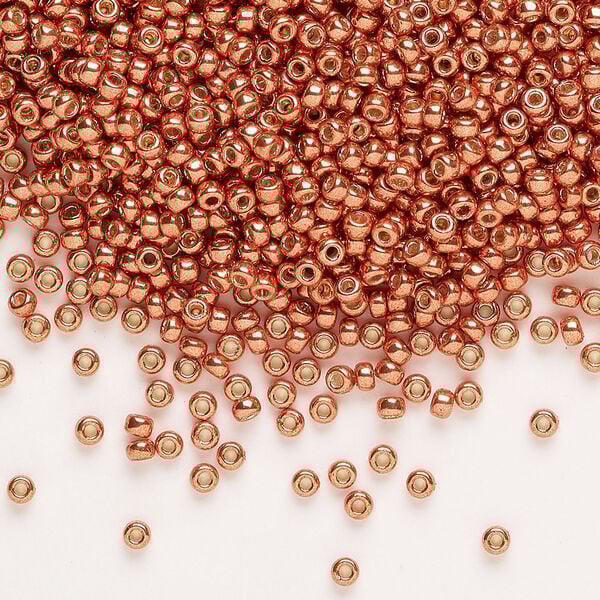 Seed bead, Miyuki Delica&reg; 1pkg250g glass, #11 rocaille, Duracoat&reg; opaque galvanized pink blush (RR-4207) image number 0