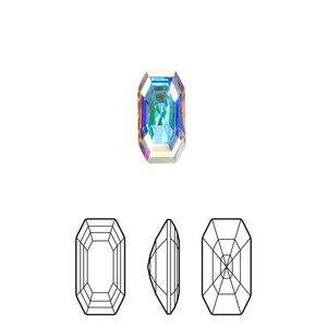 Fancy stone 2pk crystal AB foil back, Crystal Passions® 12x6mm elongated imperial 4595