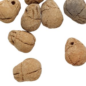 Drop mix, clay, mixed colors, 17x12mm-19x15mm teardrop with line design. Sold per pkg of 10.