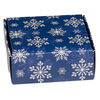 Box, paper, dark blue and white, 3x3x1-inch unassembled square with snowflake design. Sold per pkg of 10. image number 0