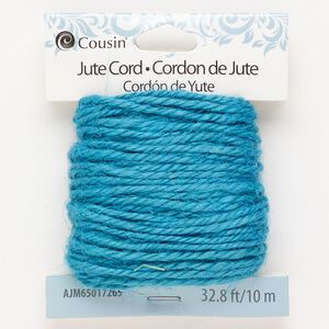 Cord 1pkg1 jute 1mm twisted, 10 meter dark teal