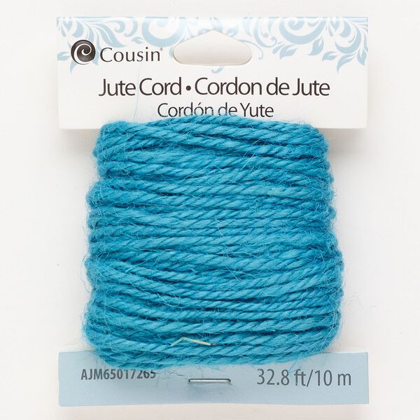 Cord 1pkg1 jute 1mm twisted, 10 meter dark teal image number 0