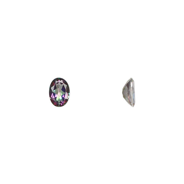 Gem, mystic topaz (coated), 7x5mm calibrated faceted oval, A- grade, Mohs hardness 8. Sold individually. image number 0