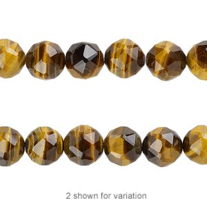 Tigereye 1pkg1, rose-cut round bead natural 8 inch 8mm