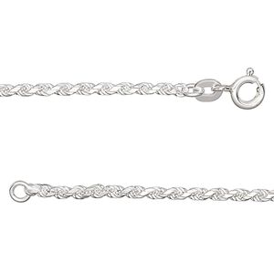 Chain 1pkg1 sterling silver French rope, 2mm / mixed clasp, 30 inch