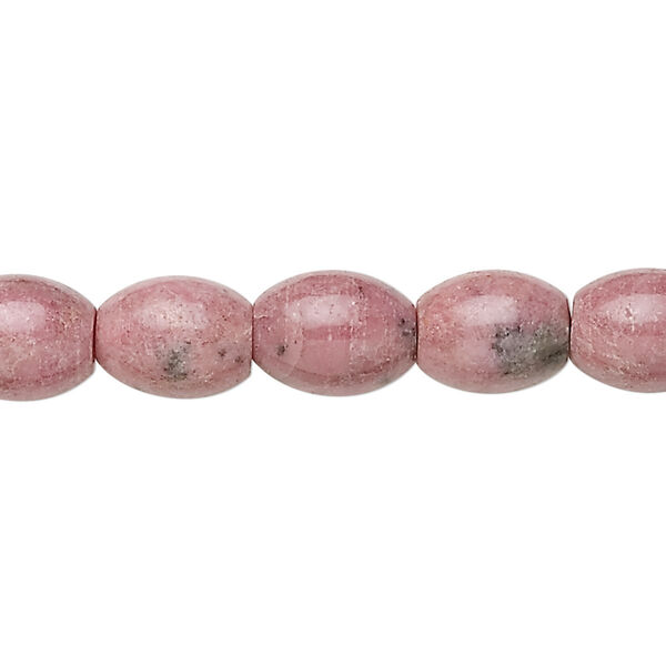 Bead, rhodonite (natural), 10x8mm oval, B grade, Mohs hardness 5-1/2 to 6-1/2. Sold per 15-1/2" to 16" strand. image number 0