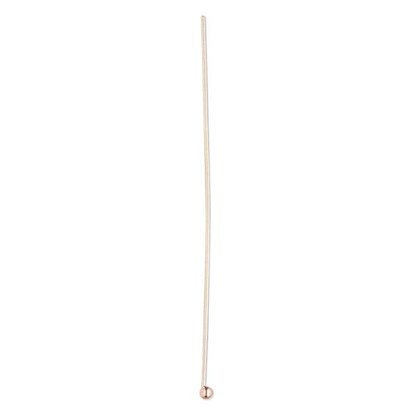 Head pin, 14Kt rose gold-filled, 1-1/2 inches with 1.5mm ball, 24 gauge. Sold per pkg of 10. image number 0