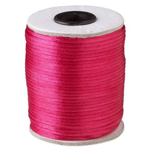 Cord, Satinique™, satin, dark pink, 2mm. Sold per 200-foot spool.