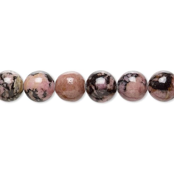 Rhodonite 1pkg1, round bead natural 15.5-16 inch 8mm image number 0