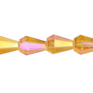 Bead, glass, crystal astral pink, 13x9mm faceted teardrop. Sold per 15-1/2 to 16-inch strand.