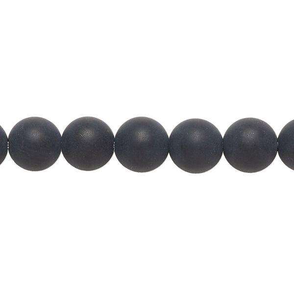 Black onyx 1pkg1, matte round bead 15.5-16 inch 8mm image number 0