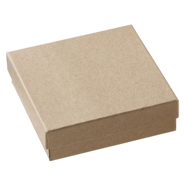 Paper / "cotton" (polyester) 1pkg6, square box kraft 3.5x3.5x1 inch image number 1