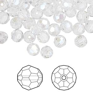 Bead 144pk crystal moonlight, Crystal Passions® 6mm round 5000