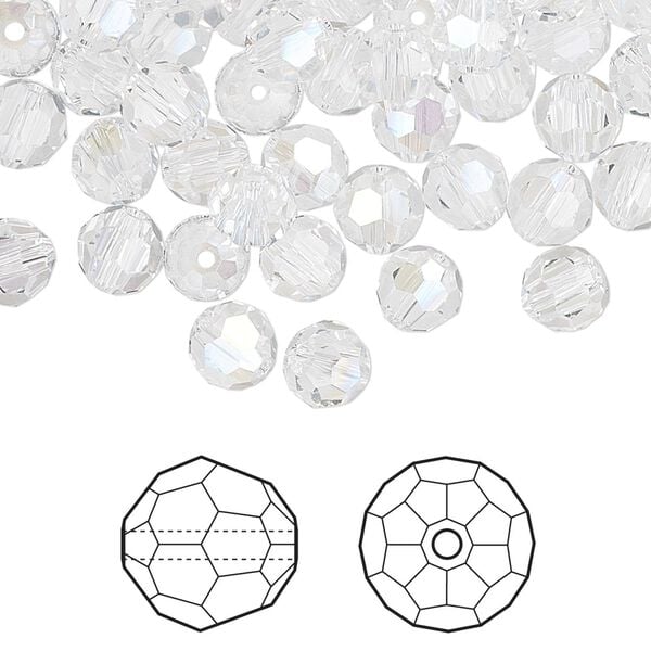 Bead 144pk crystal moonlight, Crystal Passions® 6mm round 5000 image number 0