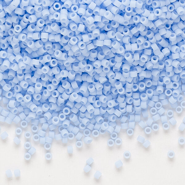 Seed bead, Delica®, glass, pkg/7.5g, #11 round, opaque matte agate blue (DB-1587). image number 0