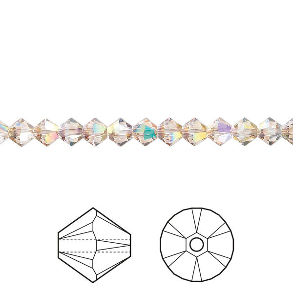Bead 48pk crystal purple haze, Crystal Passions® 4mm bicone 5328 image number 0