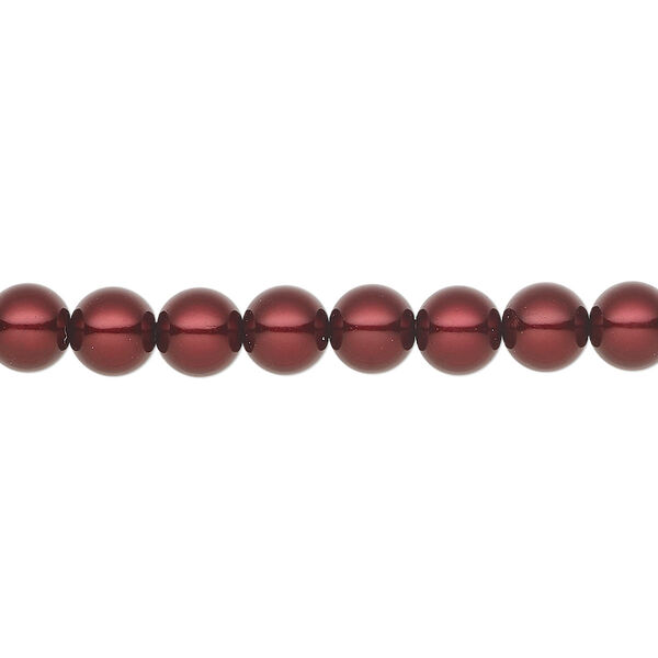 Pearl 200pk bordeaux, Preciosa Czech crystal 6mm round image number 0