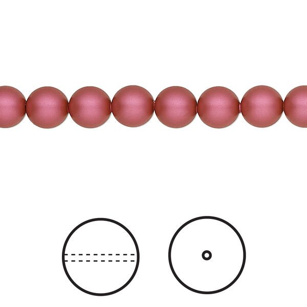 Pearl 500pk mulberry pink, Swarovski® 6mm round 5810 image number 0