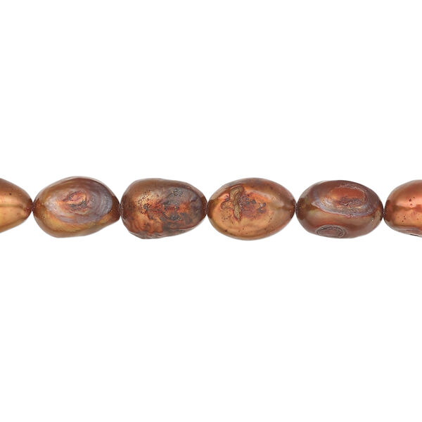 Freshwater pearl 1pkg1, rice, 15 inch bright copper 6-7mm cultured image number 0