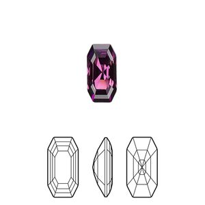 Fancy stone 2pk amethyst foil back, Crystal Passions® 12x6mm elongated imperial 4595