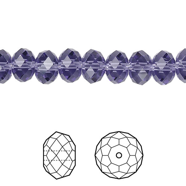 Bead 12pk tanzanite, Crystal Passions® 8x6mm rondelle 5040 image number 0