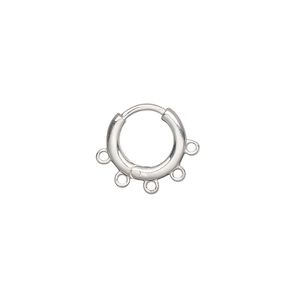 Earring hoop 1pkg2 sterling silver, 12mm hinged / 5 closed loop / round tube, 1 pair