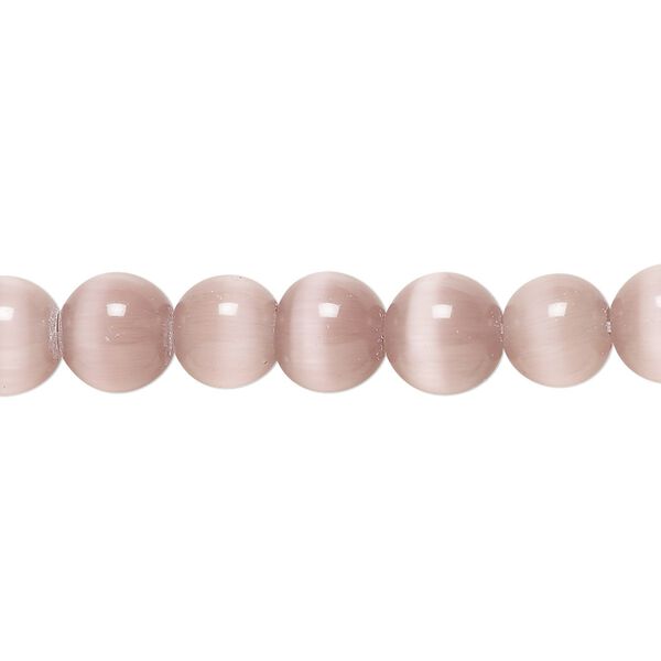 Bead, cat's eye glass (fiber optic glass), lavender, 8mm round, quality grade. Sold per 15-1/2" to 16" strand. image number 0