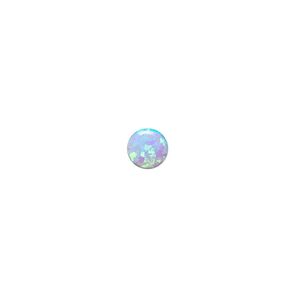Cabochon, "opal" (silica and epoxy) (man-made), light blue, 6mm calibrated round. Sold per pkg of 2.
